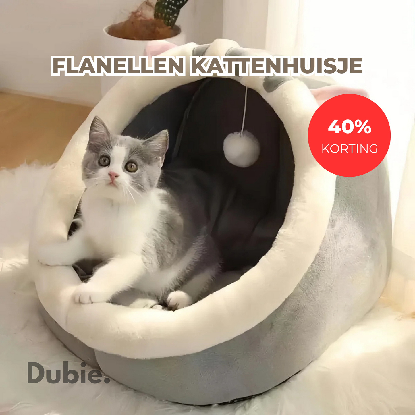 Flanellen Kattenhuisje | 40% Korting