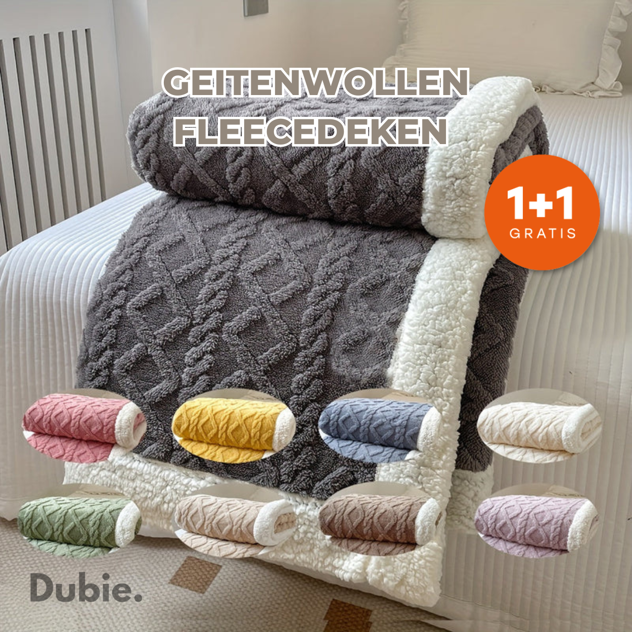 Geitenwollen Fleecedeken | 1+1 Gratis