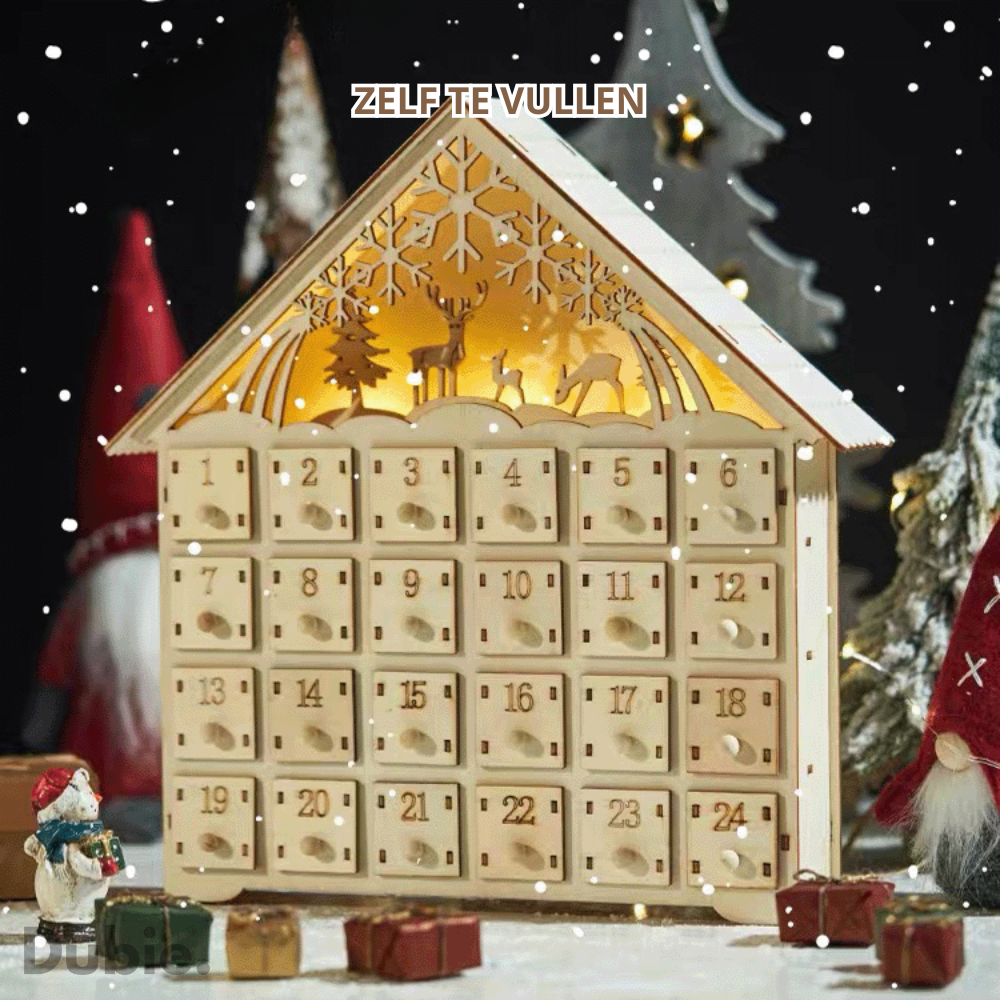 Houten Verlichte Adventskalender | 40% Korting