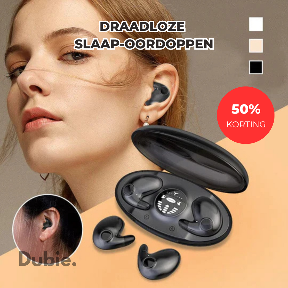 Draadloze Slaap-Oordoppen met Noise-Cancelling | 50% Korting