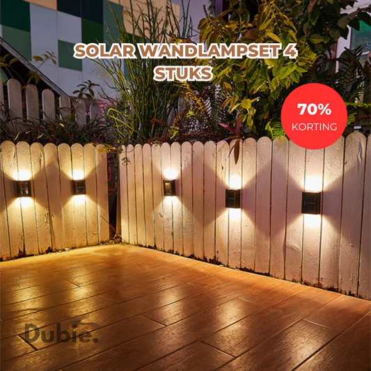 Solar Wandlamp Set 4 stuks | 70% Korting